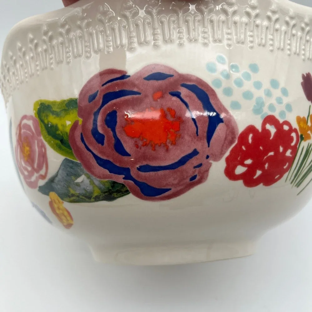 The Pioneer Woman Serving Bowl White‎ Flea Market Floral Scalloped Rim